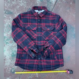 Zara Red and Black Plaid Fleece-Lined Shirt